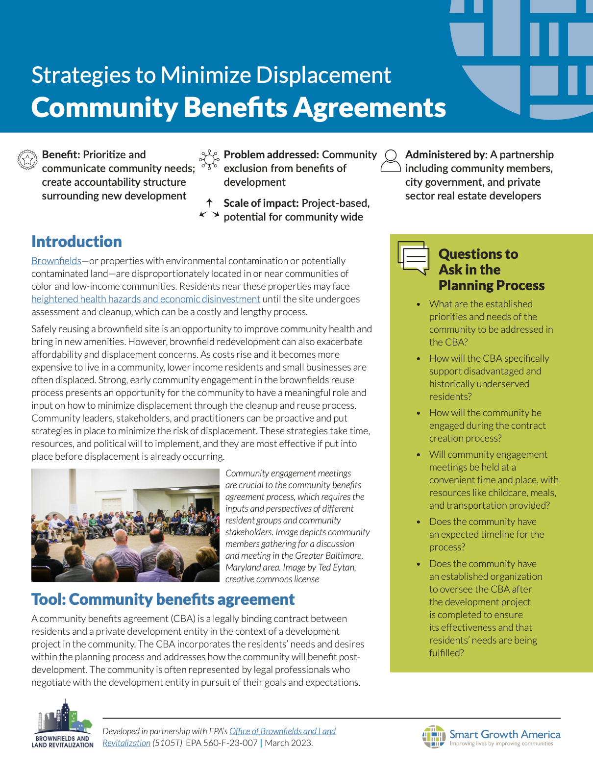 Strategies to Minimize Displacement: Community Benefits Agreements