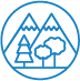 Simple illustration of mountains and trees. Used for the "gateway communities" typology